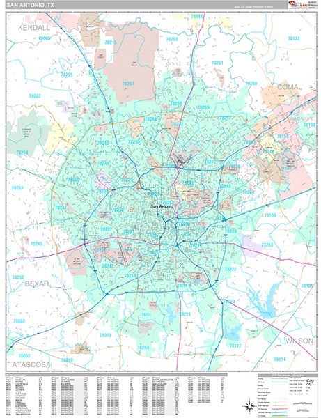 San Antonio, TX Zip Code Map